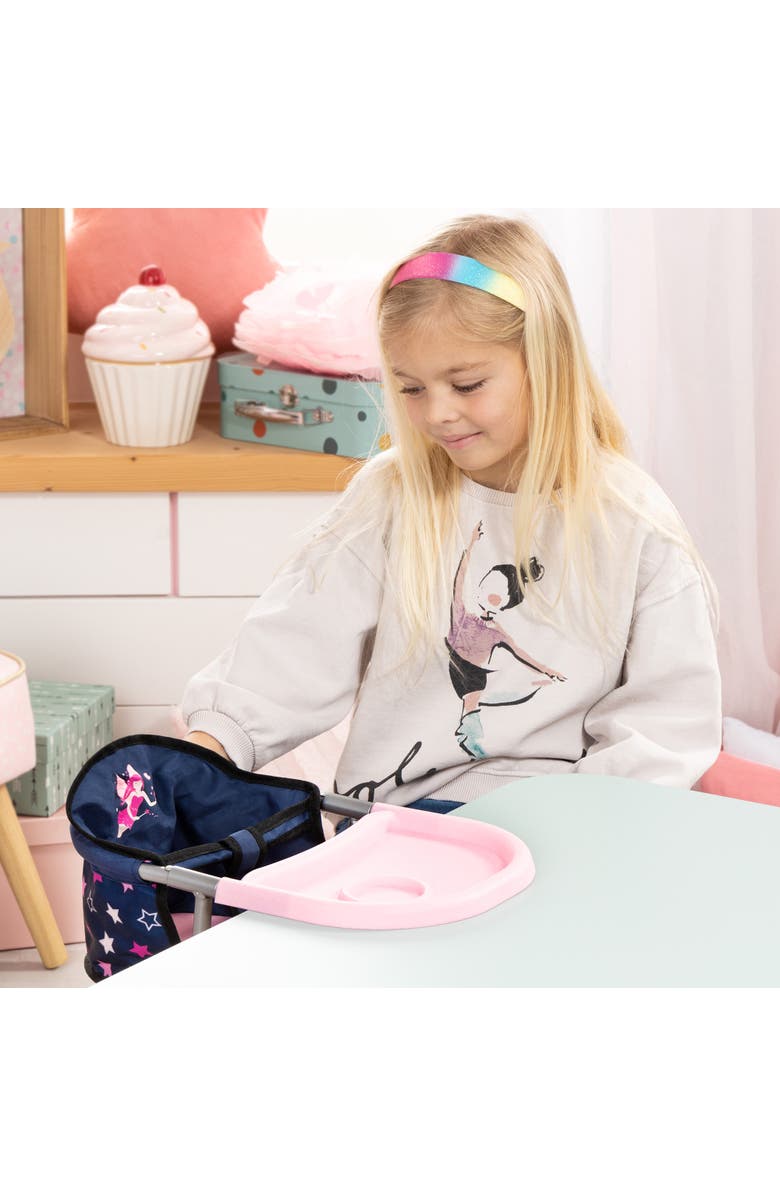 Bayer Design Folding, Attachable Table Seat, Navy, Pink Stars, Alternate, color, Multicolored