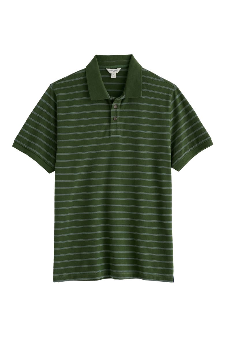 Balefire Striped Organic Cotton Polo, Alternate, color, UPSURGE DARK WILLOW