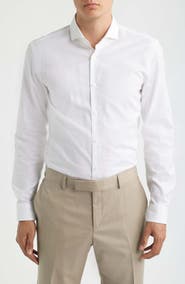 BOSS Hank Slim Fit Solid Cotton Dress Shirt