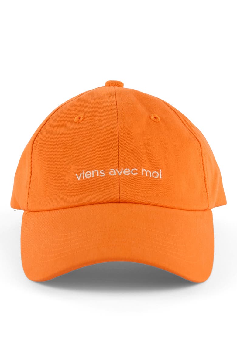Viens Avec Moi Ball Cap, Alternate, color, Orange