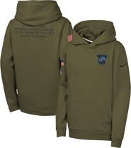 Nike Youth Nike Olive Detroit Lions 2025 Salute to Service Club Fleece Hoodie