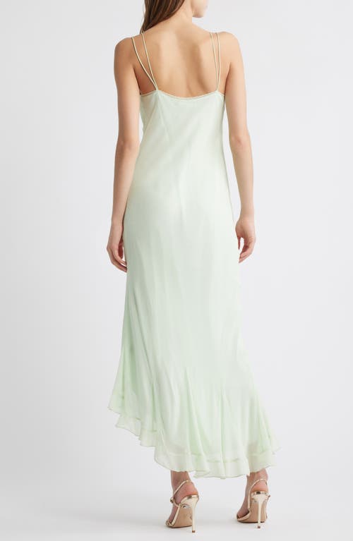 Shop Loveshackfancy Chesley High-low Dress In Washed Sage
