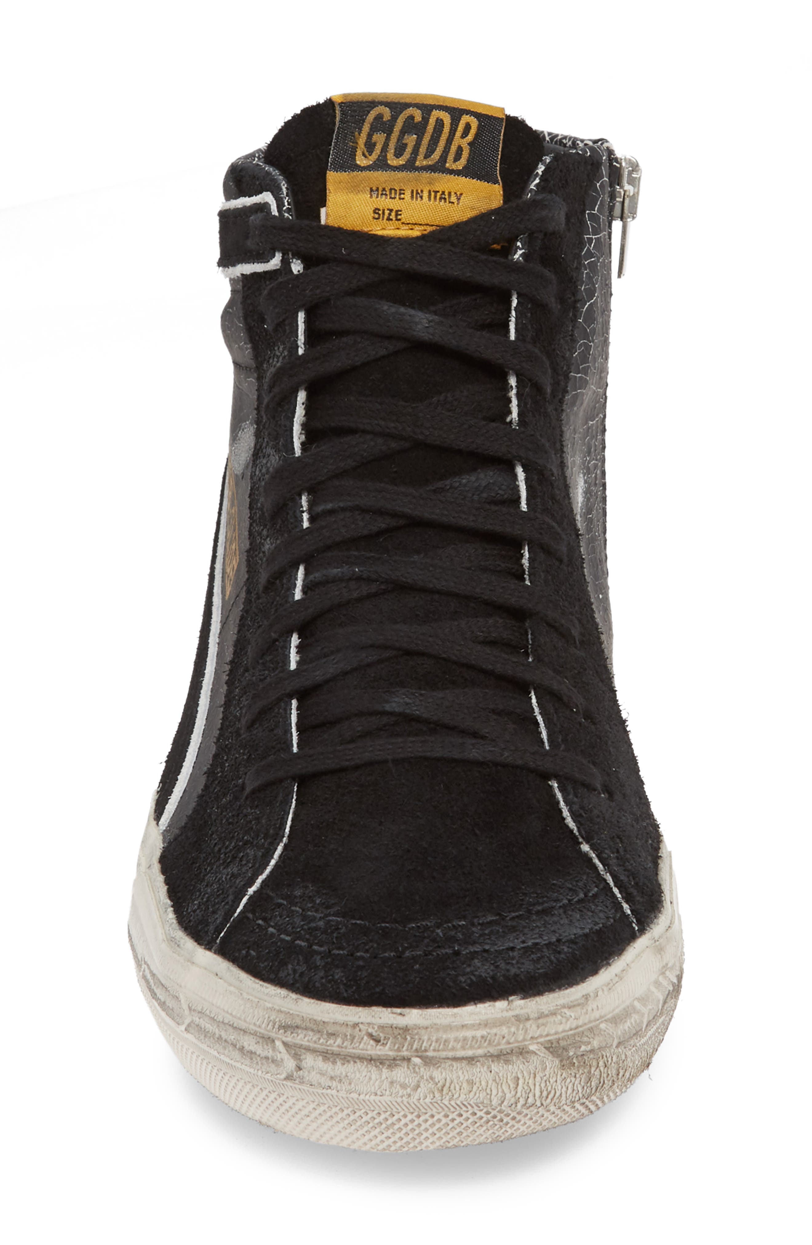 Slide High Top Sneaker, Alternate, color, BLACK CRACK/ WHITE STAR
