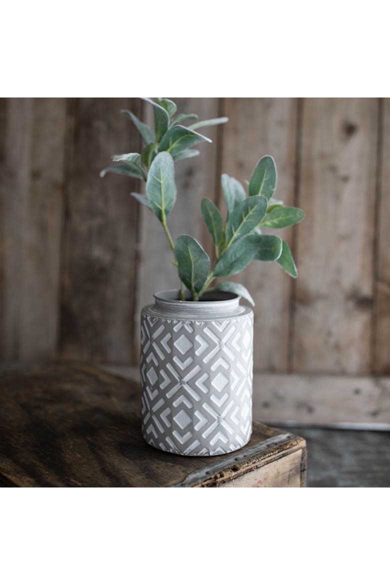 Small Gray Metal Vase, Alternate, color, Silver