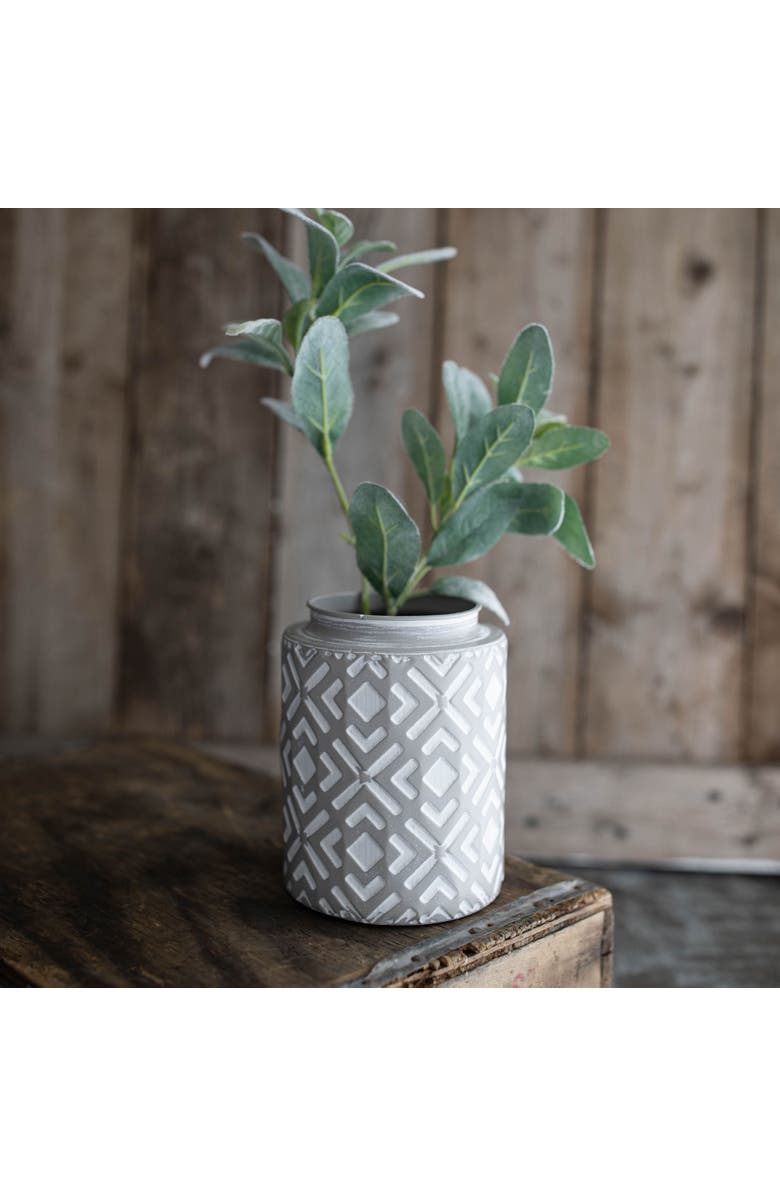 Foreside Home and Garden Small Gray Metal Vase, Alternate, color, Silver