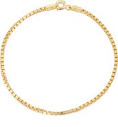 FZN 14K Gold Plated Silver Box Chain Bracelet