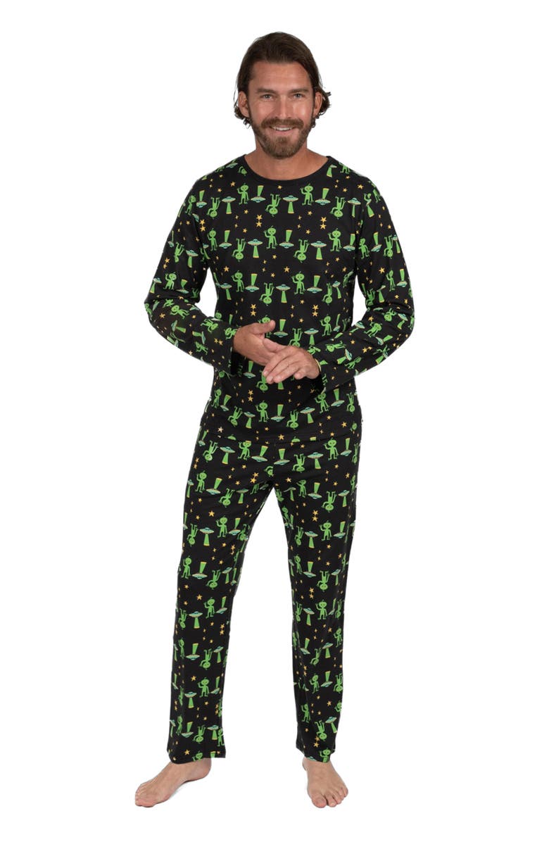 Leveret Men
s Loose Fit Cotton Matching Family Pajamas, Fun
Character Themes, Main, color, Alien