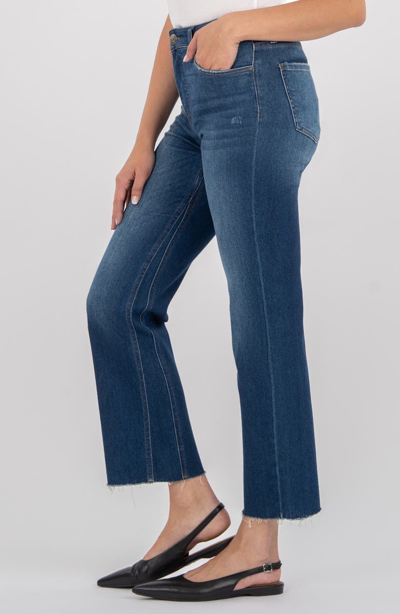 KUT from the Kloth Kelsey High Waist Raw Hem Ankle Flare Leg Jeans, Alternate, color, Royal