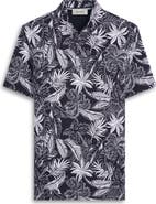 Bugatchi Hendrix Digital Leaf Print Pima Cotton Polo