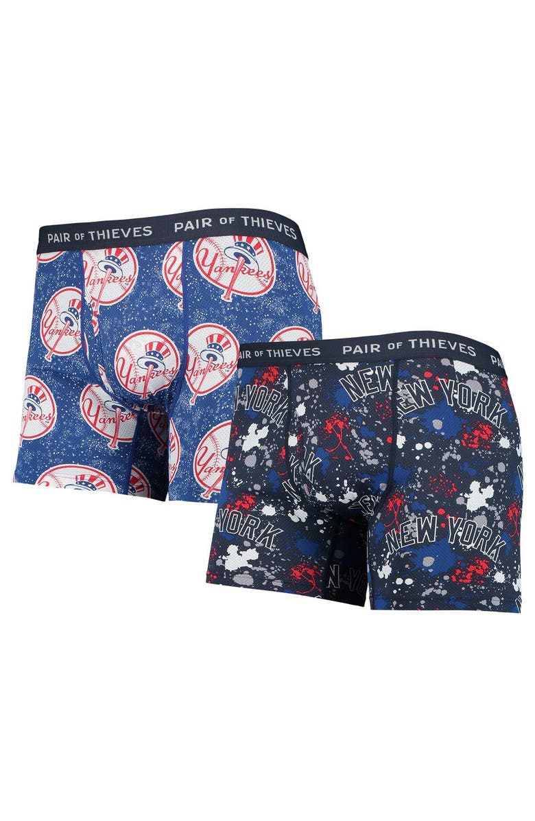 Pair of Thieves Men's Pair of Thieves Navy/Blue New York Yankees Super Fit 2-Pack Boxer Briefs Set, Main, color, Navy