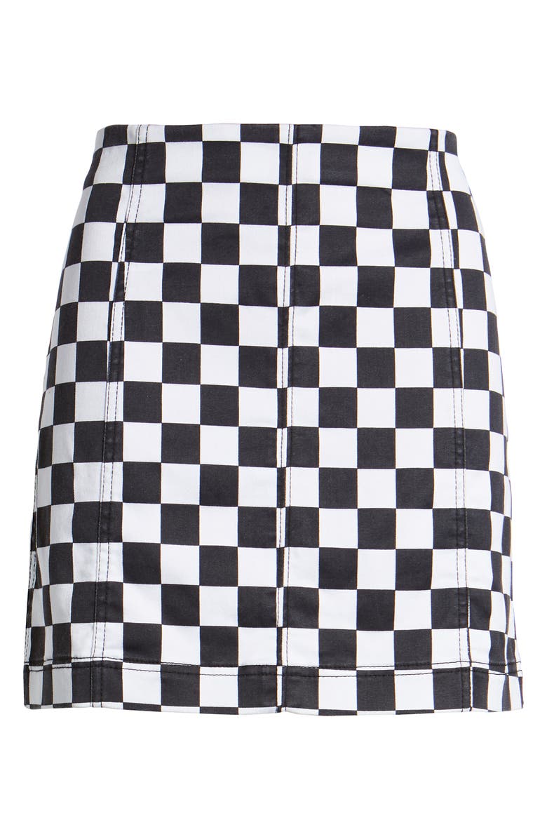 Tinsel Checkered Denim Miniskirt, Alternate, color, 