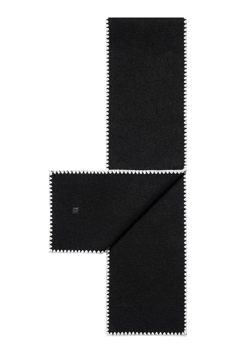 Aube Blanket Stitch Wool Scarf, Alternate, color, Black