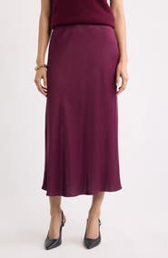 Nordstrom Bias Cut Satin Maxi Skirt