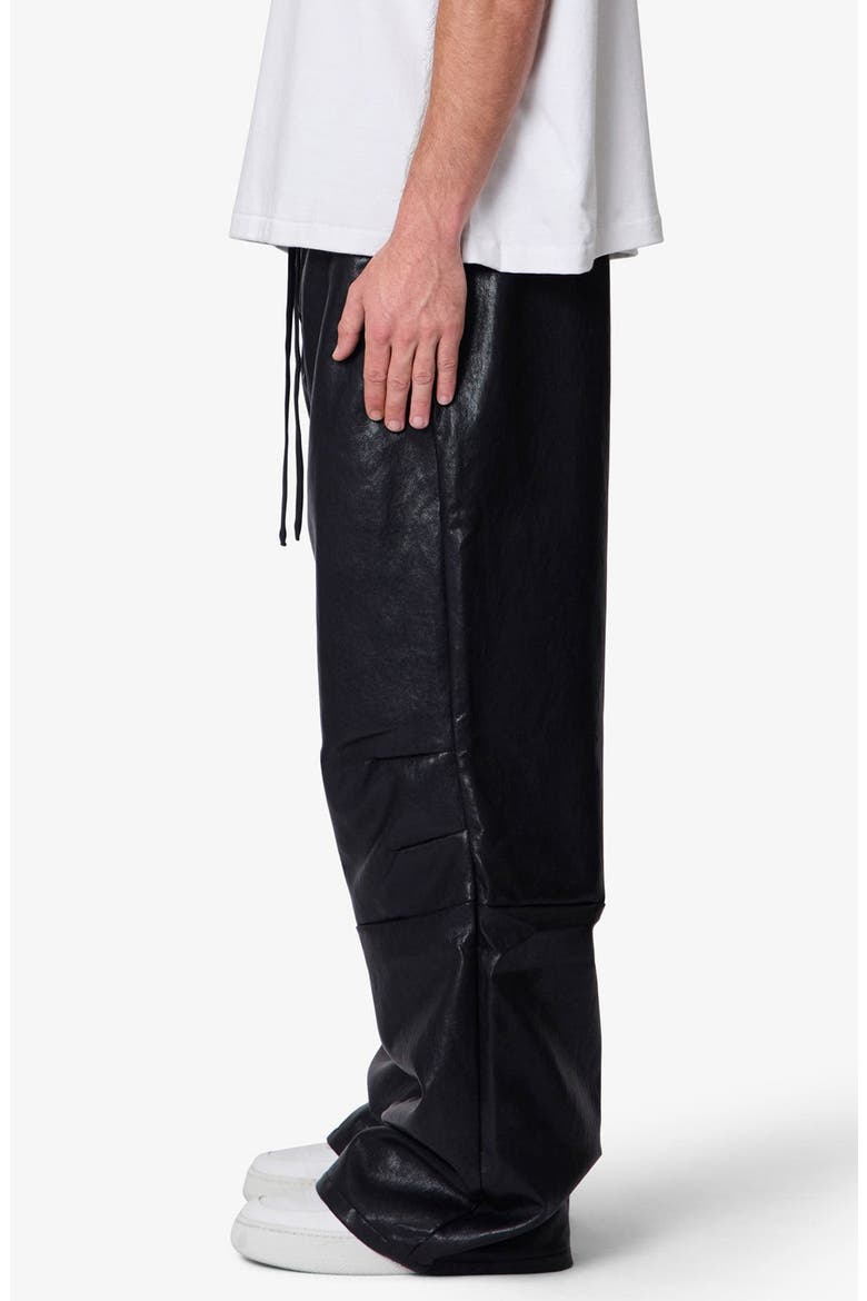 Ultra Baggy Faux Leather Sweatpants, Alternate, color, BLACK