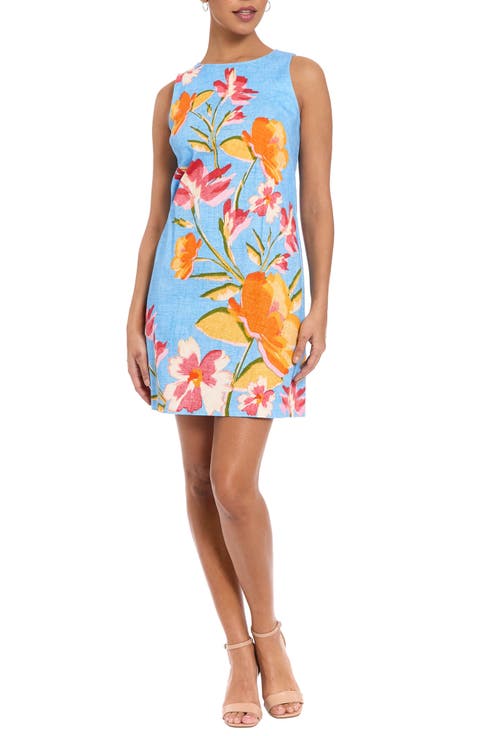 Floral Cotton Sateen Shift Dress