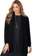 Jessica London Stretch Knit Open Front Knit Topper