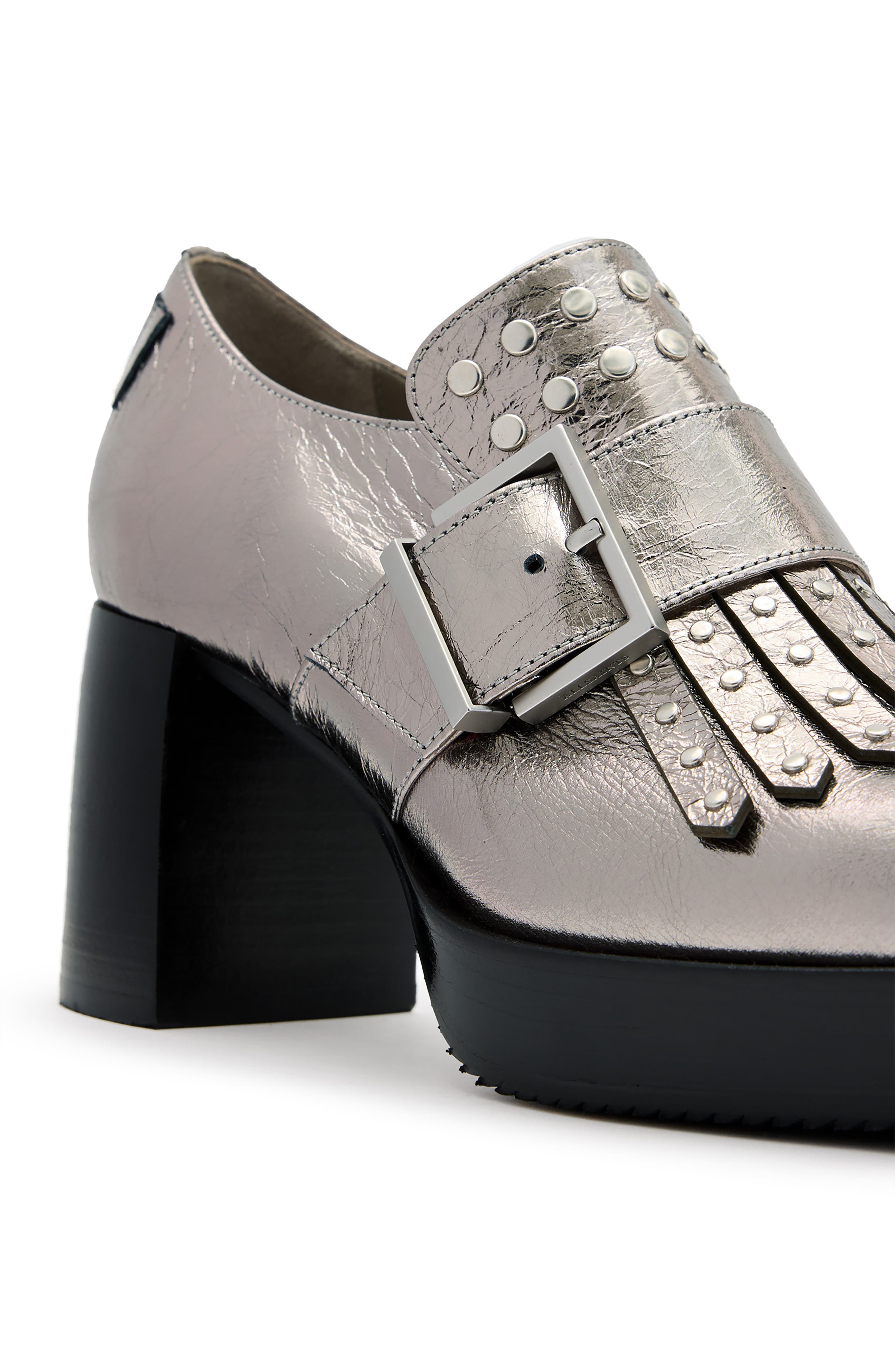 AllSaints Zia Stud Loafer, Alternate, color, 