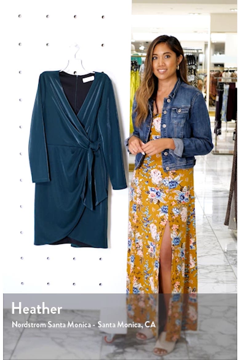 Liquid Jersey Long Sleeve Faux Wrap Dress video