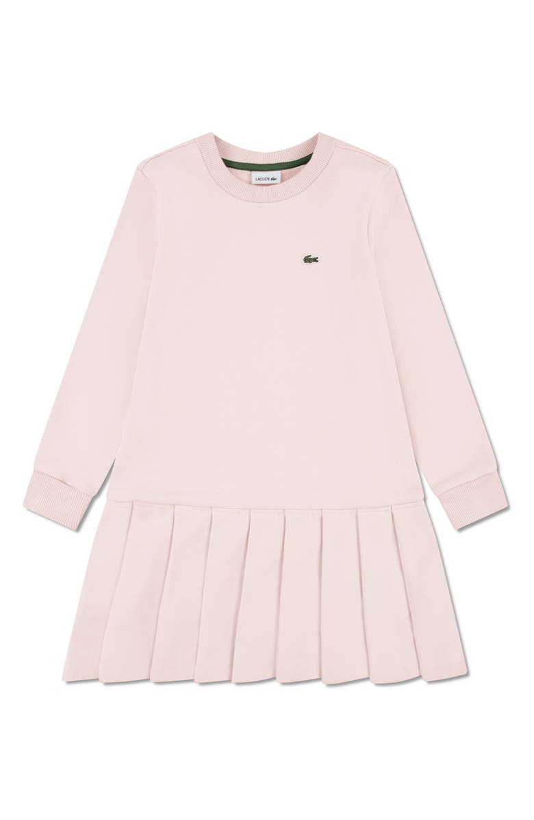 Lacoste Kids' Long Sleeve French Terry Dress, Main, color, Pink