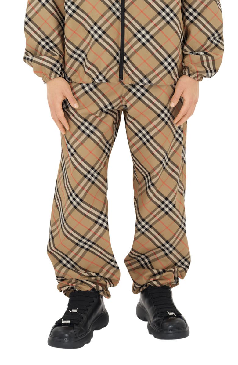 Burberry Check Twill Drawstring Pants, Main, color, 