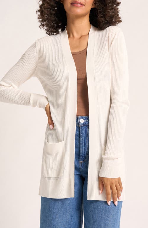 Matty M . Colfax Longline Open Front Cardigan In Brown