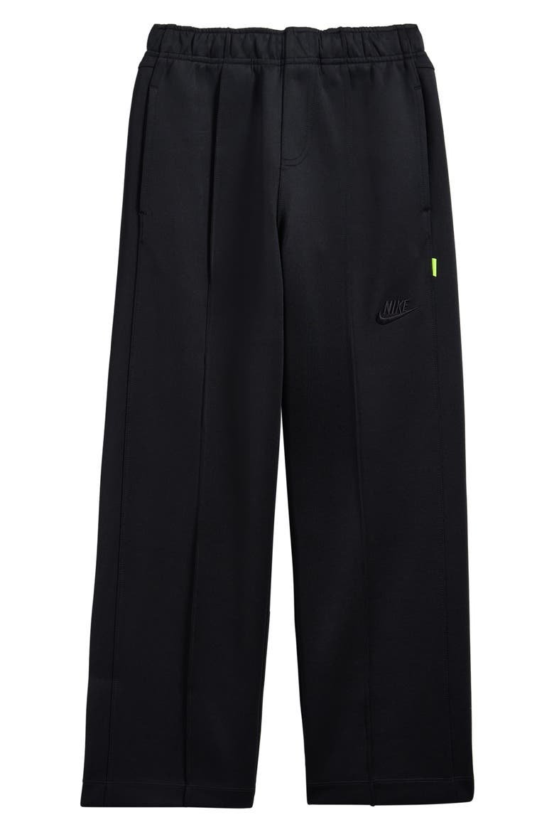 Kids' Sportswear Polyknit Wide Leg Pants, Main, color, BLACK/ VOLT/ BLACK