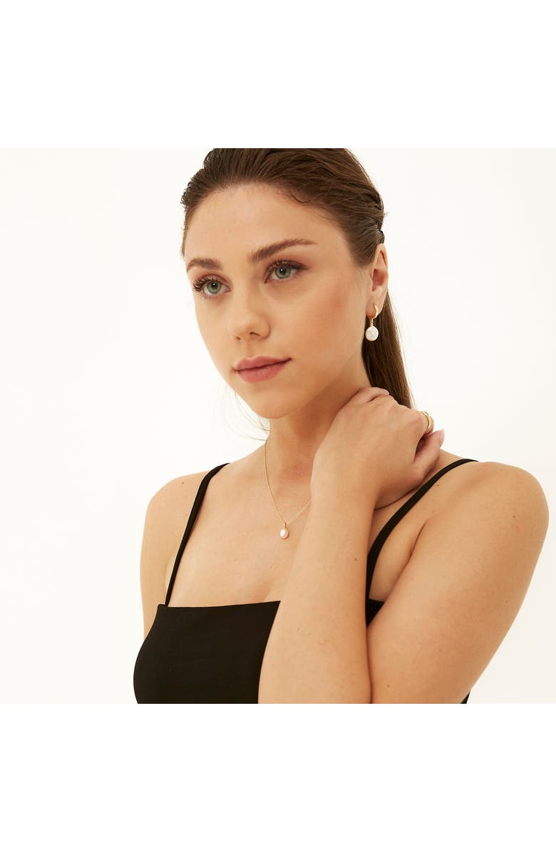 Spero London Treasures Baroque Seed Pearl Pendant Sterling Silver Necklace, Alternate, color, Gold