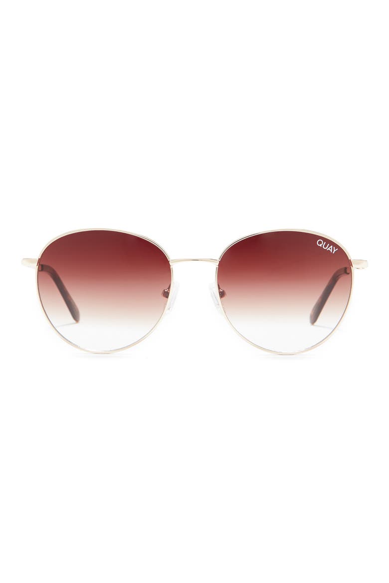 Australia 50mm Loop Me In Round Sunglasses, Main, color, GOLD BROWN