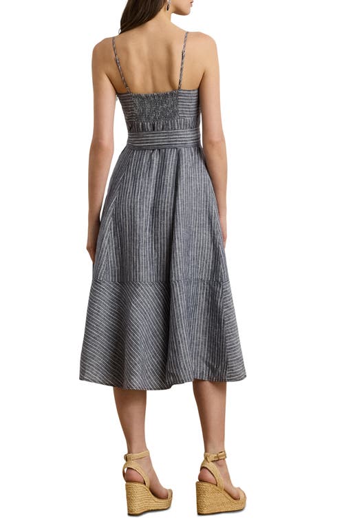 Ralph Lauren Lauren  Stripe Linen Dress