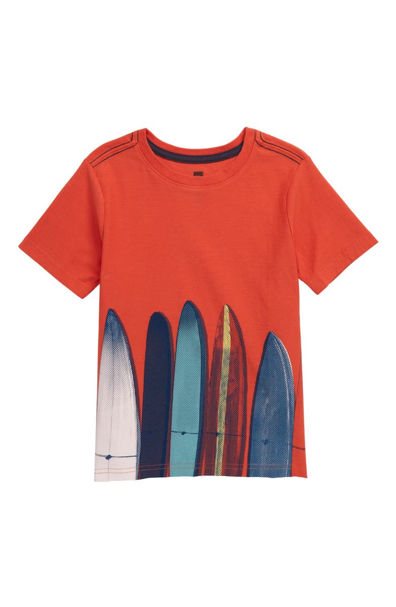 Tea Collection Surfboard Graphic Tee, Main, color, Sunset Orange