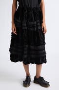 Tao Comme des Garçons Mixed Material Ruffle Midi Skirt