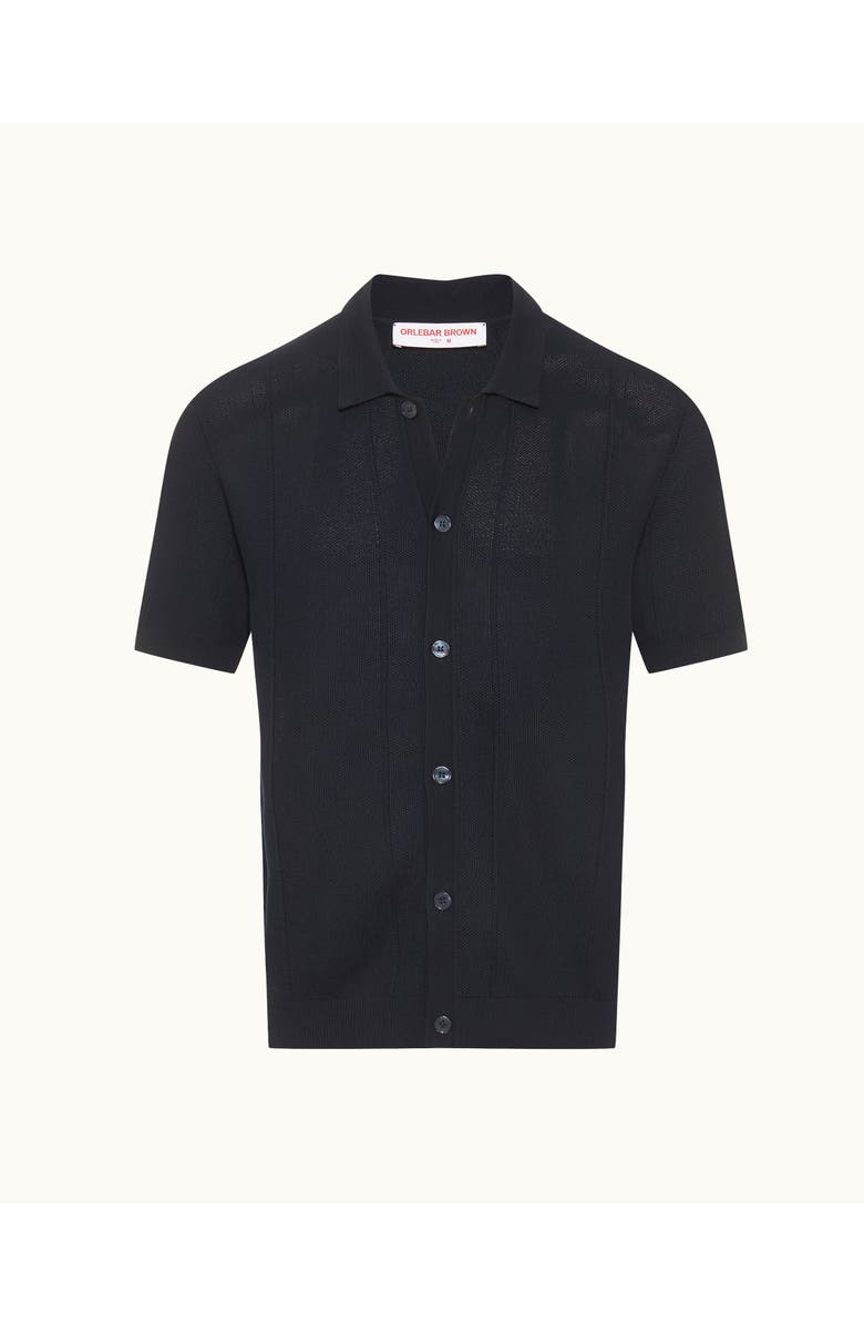 Orlebar Brown Tiernan Classic Fit Capri Collar Mercerised Cotton Shirt, Alternate, color, Night Iris