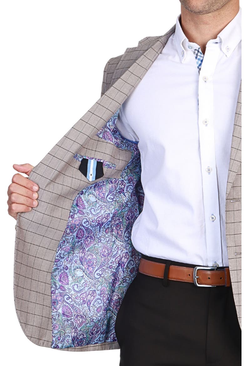 Mini Windowpane Sport Coat, Alternate, color, KHAKI