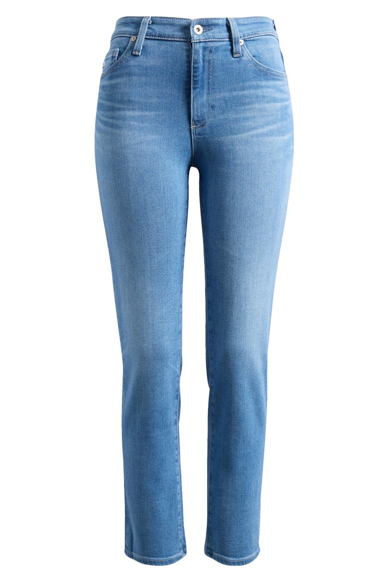 Mari Mid Rise Crop Slim Straight Leg Jeans, Alternate, color, ATLANTIS