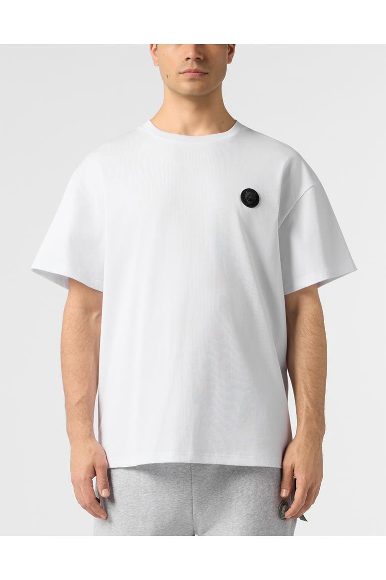 Round Neck T-Shirt 3D Tiger Men, Main, color, white