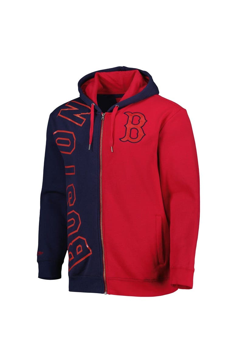 Mitchell & Ness Men's Mitchell & Ness Navy/Red Boston Red Sox Fleece Full-Zip Hoodie, Alternate, color, 