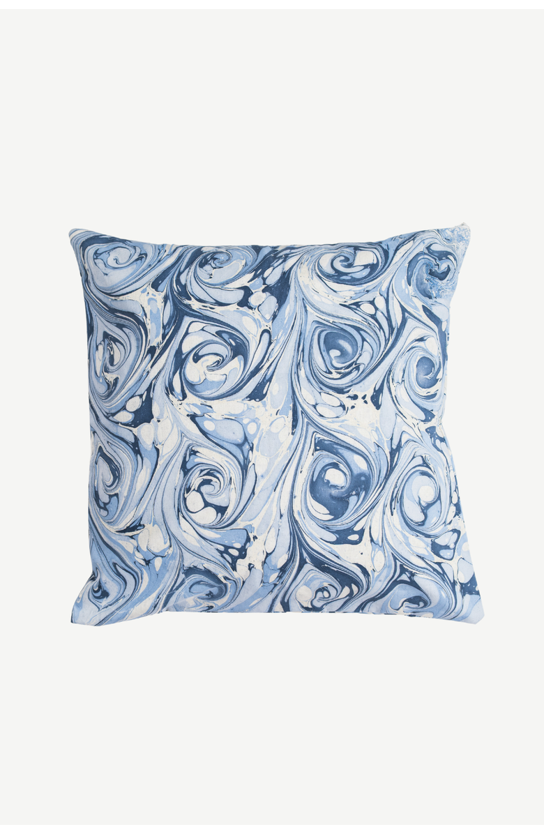 Inner Child Ocean Wave Hand-Marbled Square Pillow - Cover Only, Main, color, Ocean