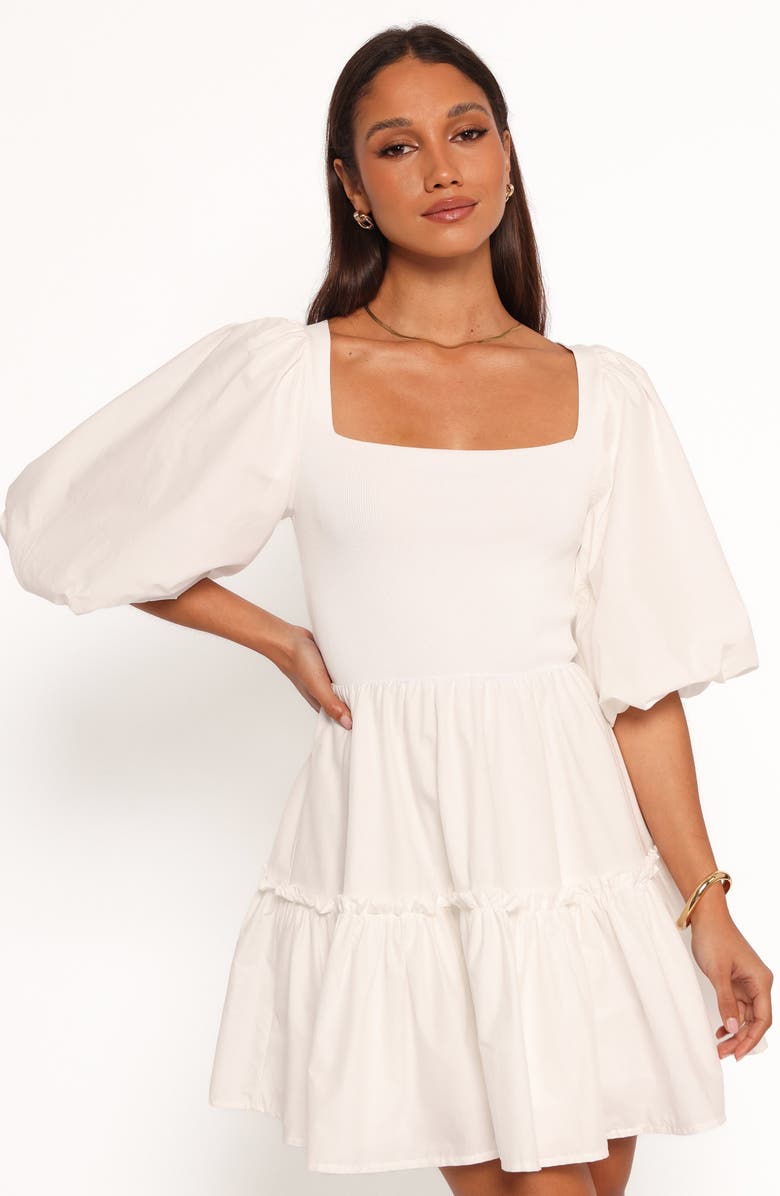 Petal & Pup Meredith Fit & Flare Minidress, Alternate, color, White