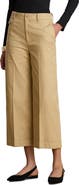 Lauren Ralph Lauren Cotton Stretch Twill Crop Wide Leg Pants