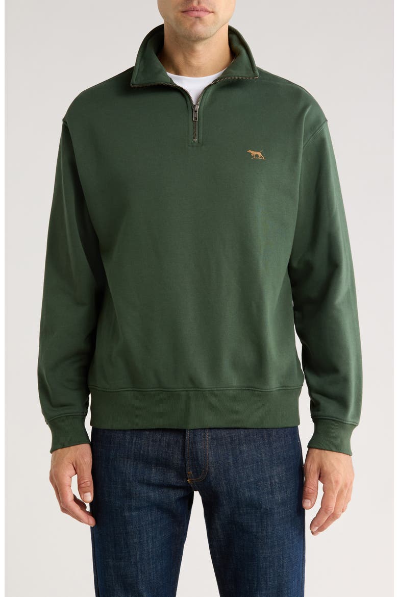 Bayview Road Quarter-Zip Pullover Sweatshirt, Main, color, FOREST