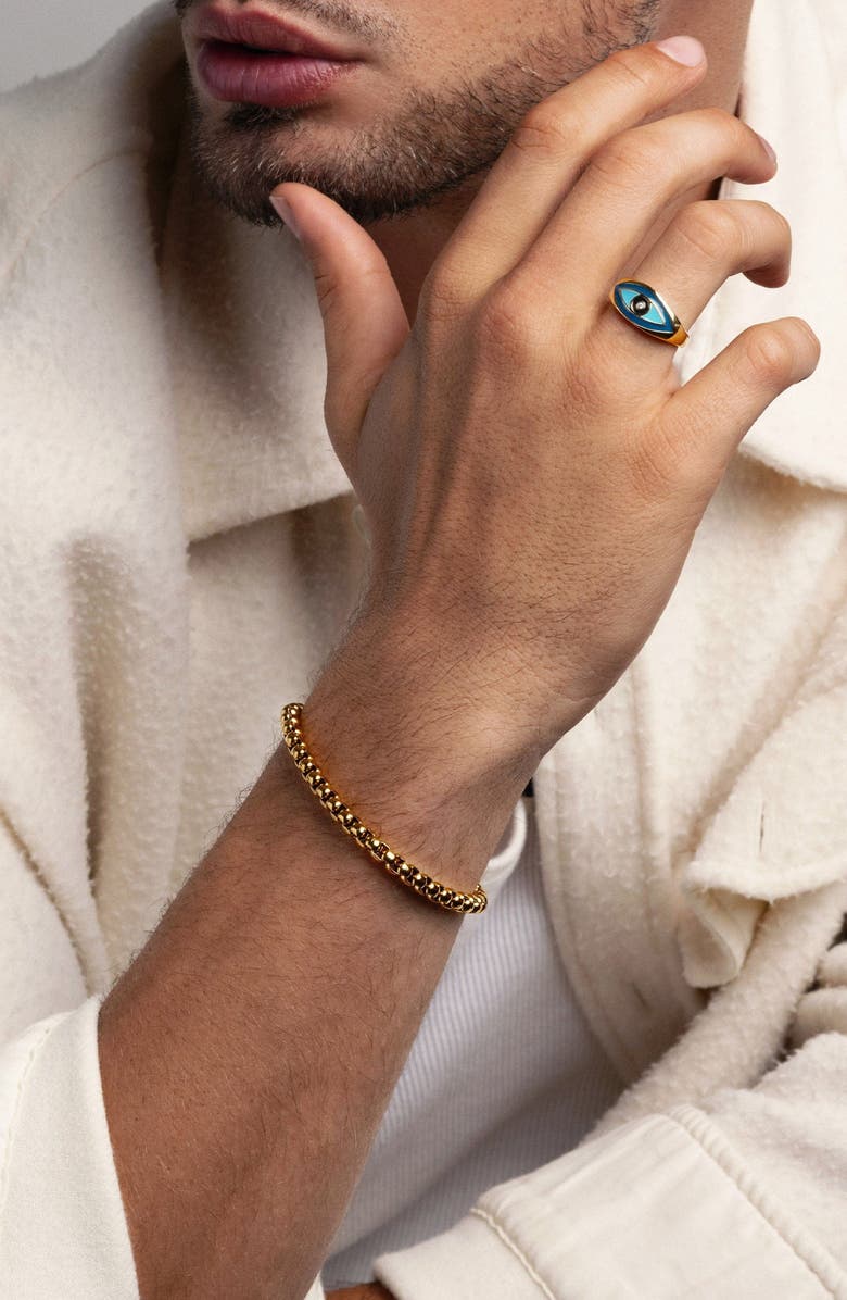 Nialaya Classic Gold Box Chain Bracelet, Alternate, color, Gold