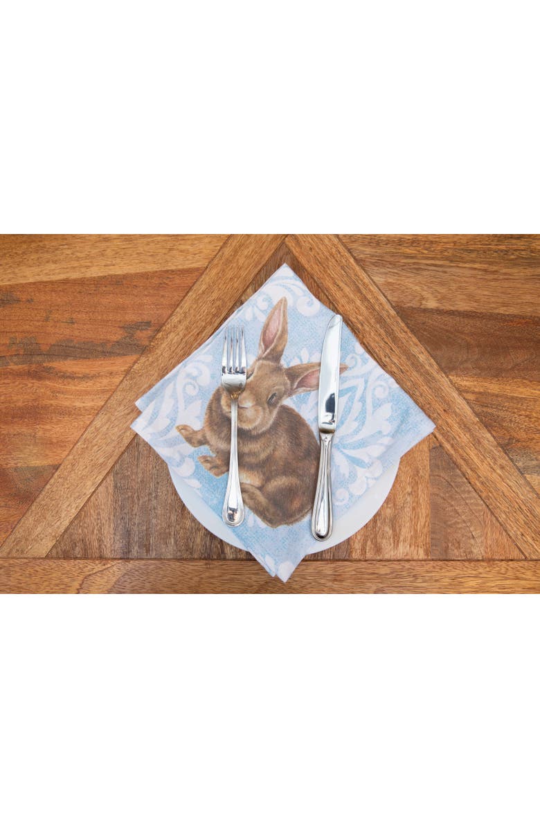 C&F Home Damask Bunny Cotton Napkin Machine Washable Set of 6, Alternate, color, Blue