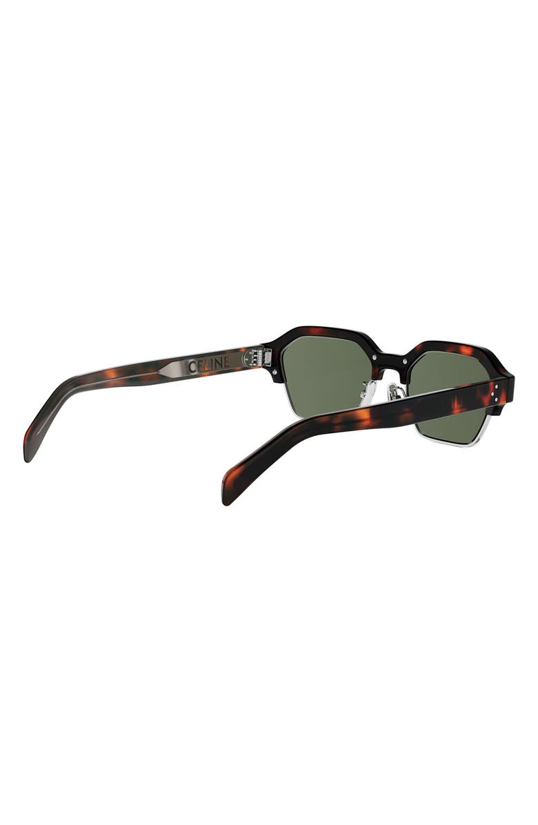 CELINE Combi 53mm Geometric Sunglasses, Alternate, color, Dark Havana / Green