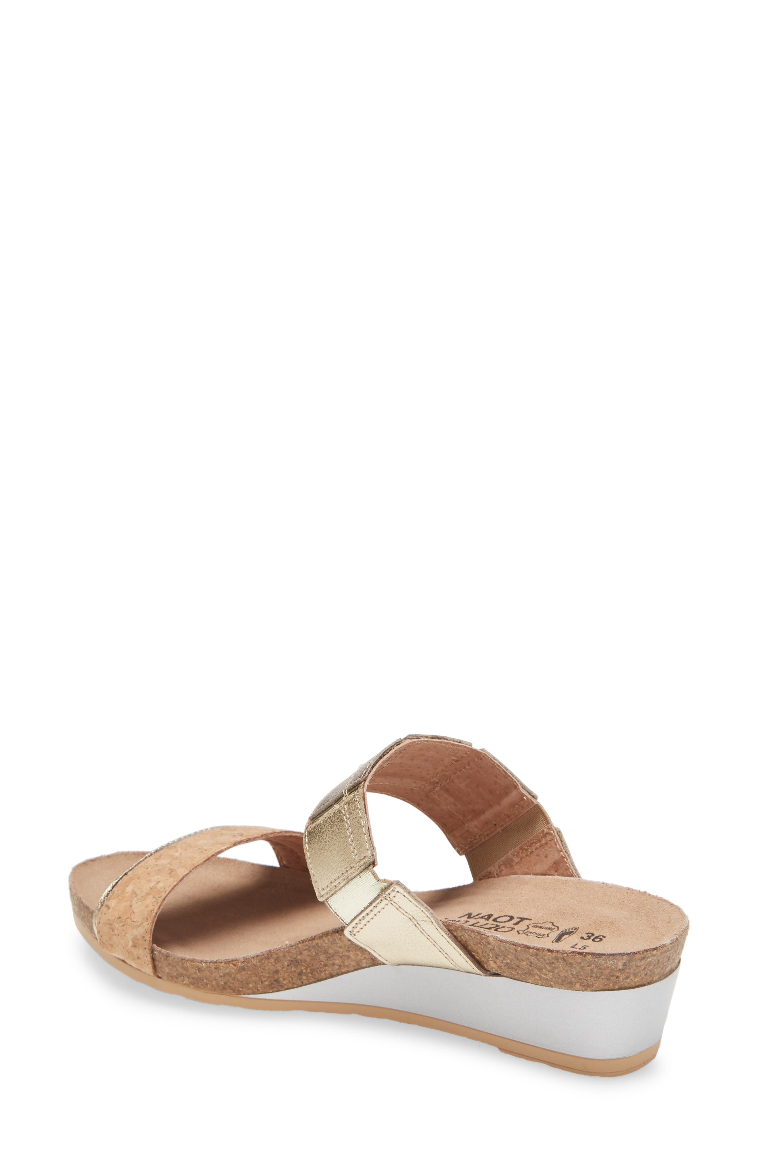 Royalty Slide Sandal, Alternate, color, RADIANT GOLD/ CORK LEATHER