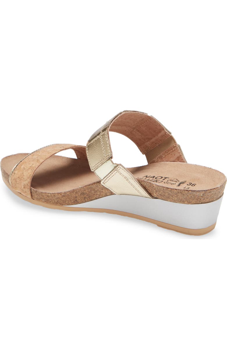 Naot Royalty Slide Sandal, Alternate, color, Radiant Gold/ Cork Leather