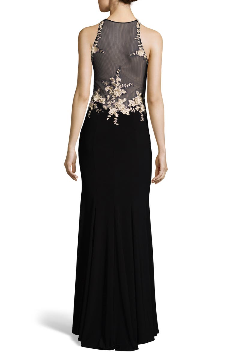 Xscape Evenings Xscape Floral Embroidered Gown, Alternate, color, 