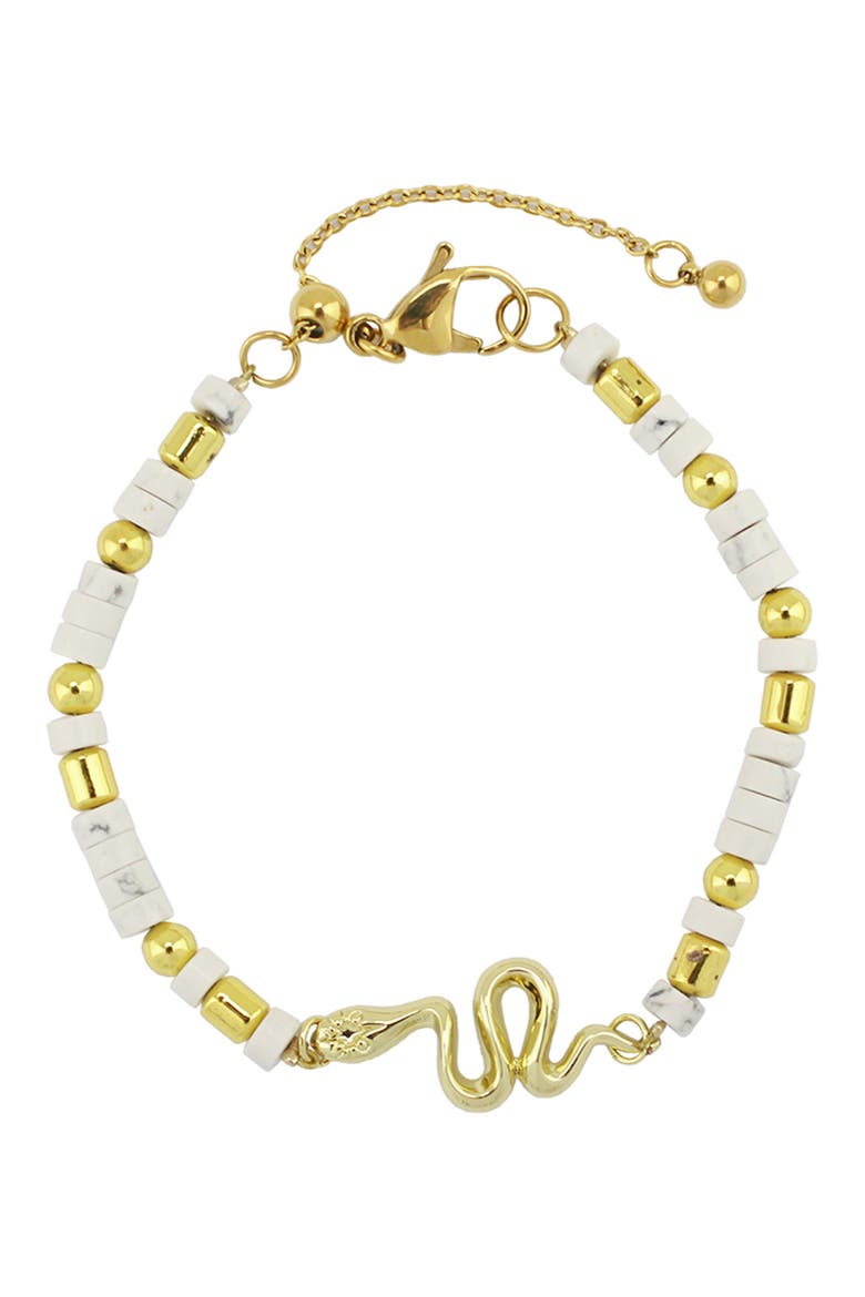 Gender Inclusive Snake Beaded Bracelet, Main, color, WHITE