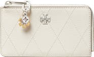 Tory Burch Charlie Quilted Zip Leather Card Case