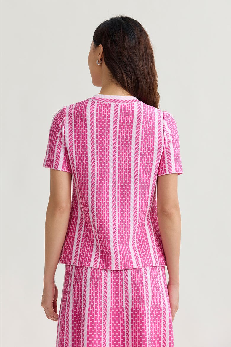 Roadmap Pattern Soft Knit Top, Alternate, color, Carmine Rose/Pink