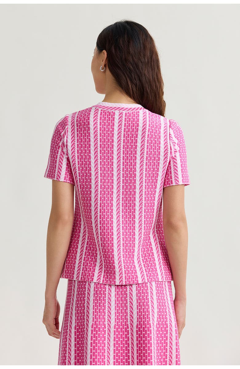 Ming Wang Roadmap Pattern Soft Knit Top, Alternate, color, Carmine Rose/Pink